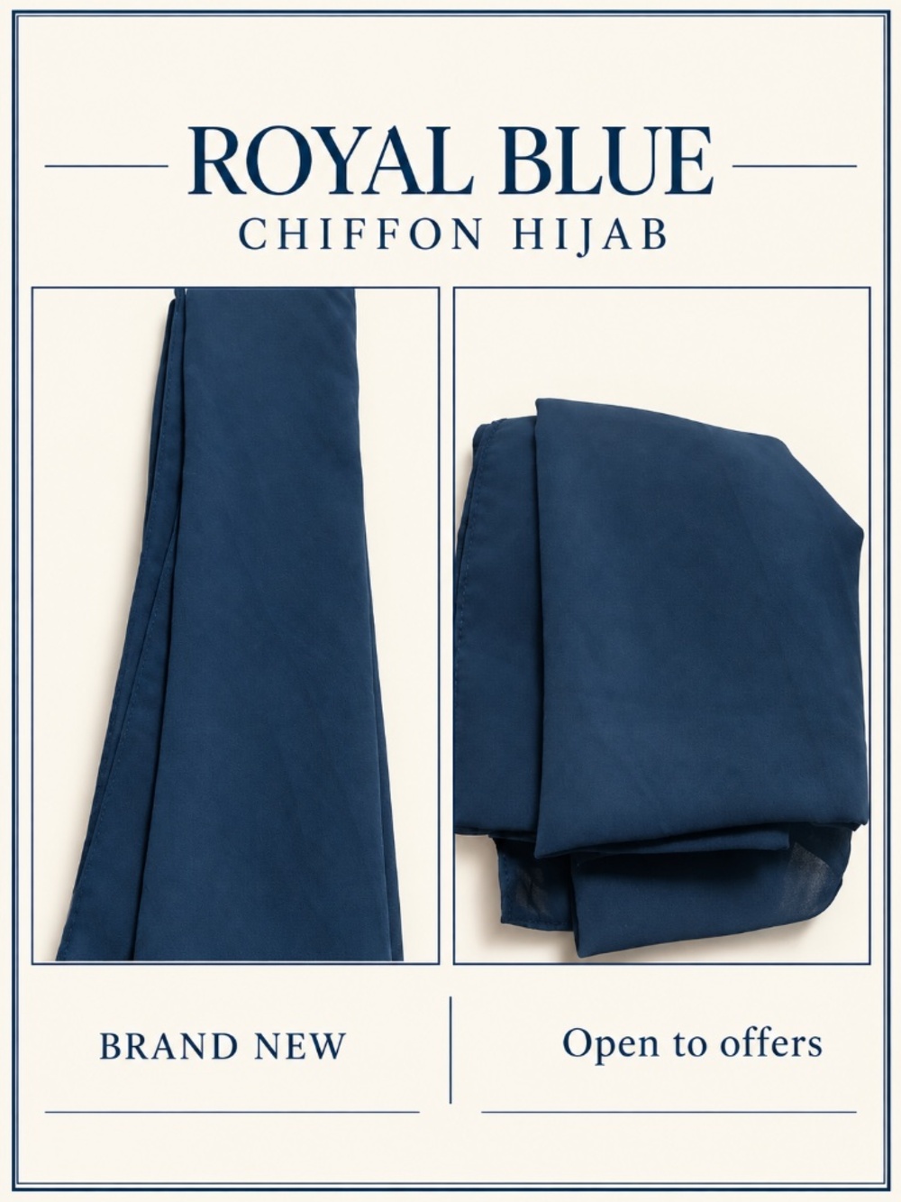 Royal Blue Chiffon Hijab